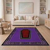 Purple Gothic Coffin Damask Area Rug
