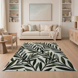 Olive Leaf Greenery Area Rug
