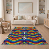 Vibrant Rainbow Mask Washable Area Rug