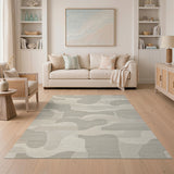 Abstract Neutral Beige Area Rug