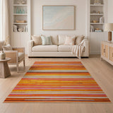 Multi-color and Patterns Striped Vibrant Multi-Color Striped Area Rug
