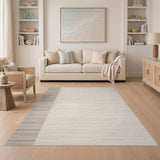 Grey Geometric Modern Grey Striped Geometric Area Rug