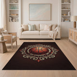Ornate Vintage Basketball Champion Area Rug