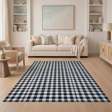 Geometric Modern Checkered Black White Checkered Geometric Area Rug