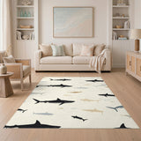 Black Shark Coastal Area Rug