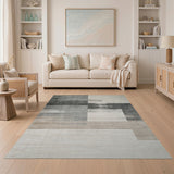 Abstract Distressed Grey Area Rug
