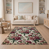 Vintage Pink Carnation Floral Area Rug