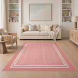Red Gingham Checkered Washable Area Rug