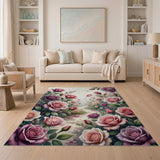 Dreamy Pink Rose Petal Path Area Rug