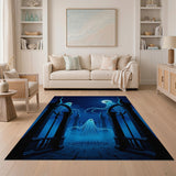 Moonlit Glowing Ghosts Gothic Gates Rug