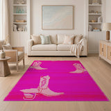 Hot Pink Cowboy Boots Area Rug