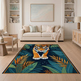Multi-color and Patterns Prowling Tiger Jungle Area Rug