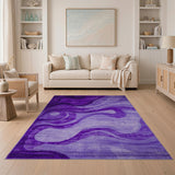 Abstract Area Purple Purple Abstract Wave Area Rug