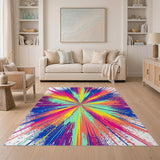 Vivid Multi-Color Burst Area Rug