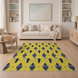 Sunny Yellow Heritage Tribal Mask Rug