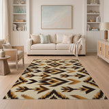 Southwestern Arrow Geometric Area Rug - Brown Tan