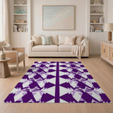 Purple Geometric Triangle Area Rug