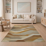 Geometric Brown Tan Woven Area Rug