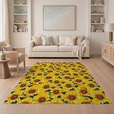 Vibrant Sunflower Fields Yellow Area Rug