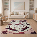 Leaping Cosmic Black Cats Constellation Rug