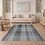 Black and White Black White Geometric Plaid Area Rug