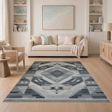 Grey Southwestern Geometric Diamond Rug