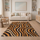 Orange Abstract Area Bold Orange Tiger Stripe Area Rug