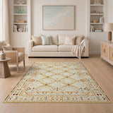 Ivory Terracotta Geometric Southwestern Rug