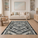 Southwestern Geometric Black White Geometric Southwestern Area Rug