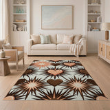 Vibrant Pink Hearts Starburst Geometric Rug
