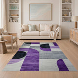 Geometric Modern Purple Geometric Abstract Area Rug
