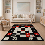 Red Dice Geometric Area Rug