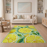 Yellow Vibrant Lemon Slices Area Rug