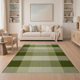 Sage Green Plaid Checkered Area Rug