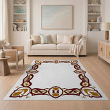 Ornate Maroon and Gold Persian Border Rug