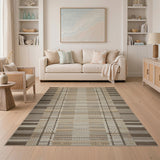 Brown Tan Heritage Tribal Woven Area Rug