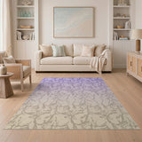 Purple Ombre Floral Vine Area Rug