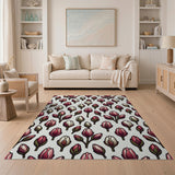 Pink Protea Bud Floral Area Rug