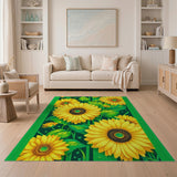 Yellow Vibrant Sunflower Meadow Area Rug