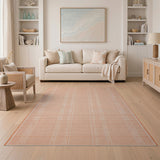 Orange Geometric Grid Line Area Rug