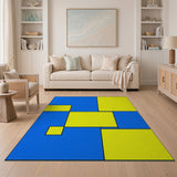 Geometric Modern Multi-color and Patterns Bold Blue Yellow Geometric Area Rug