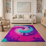 Vibrant Tie-Dye Swirl Area Rug