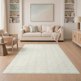 Geometric Modern Beige Geometric Textured Area Rug