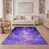 Dreamy Purple Towers Cloudscape Area Rug