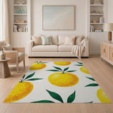 Fruit Pattern Vibrant Orange Fruit Pattern Area Rug