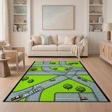 Pixel City Street Map Area Rug