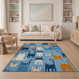 Playful Cartoon Cats Kids Cartoon Area Rug
