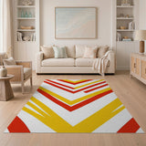 Bold Red Yellow Chevron Stripe Area Rug