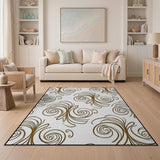 Bronze Swirl Abstract Area Rug