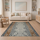 Abstract Leopard Spot Grey Area Rug